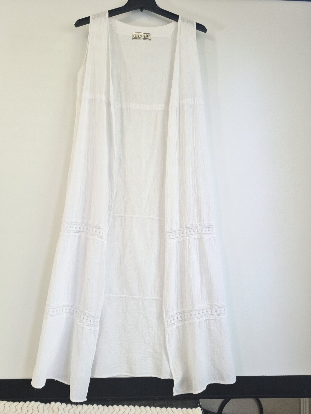 Seaspice Resort Wear 100% Peruvian Cotton Sleeveless Maxi Cover-Up (Size M)